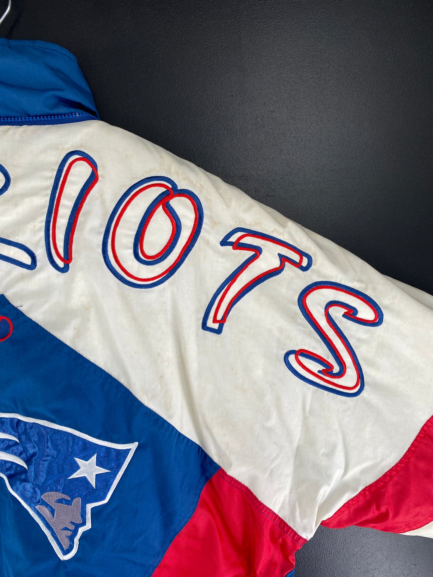 90's PRO PLAYER x NEW ENGLAND PATRIOTS Size XL Vintage NFL Padded Nylon Jacket / F8712N