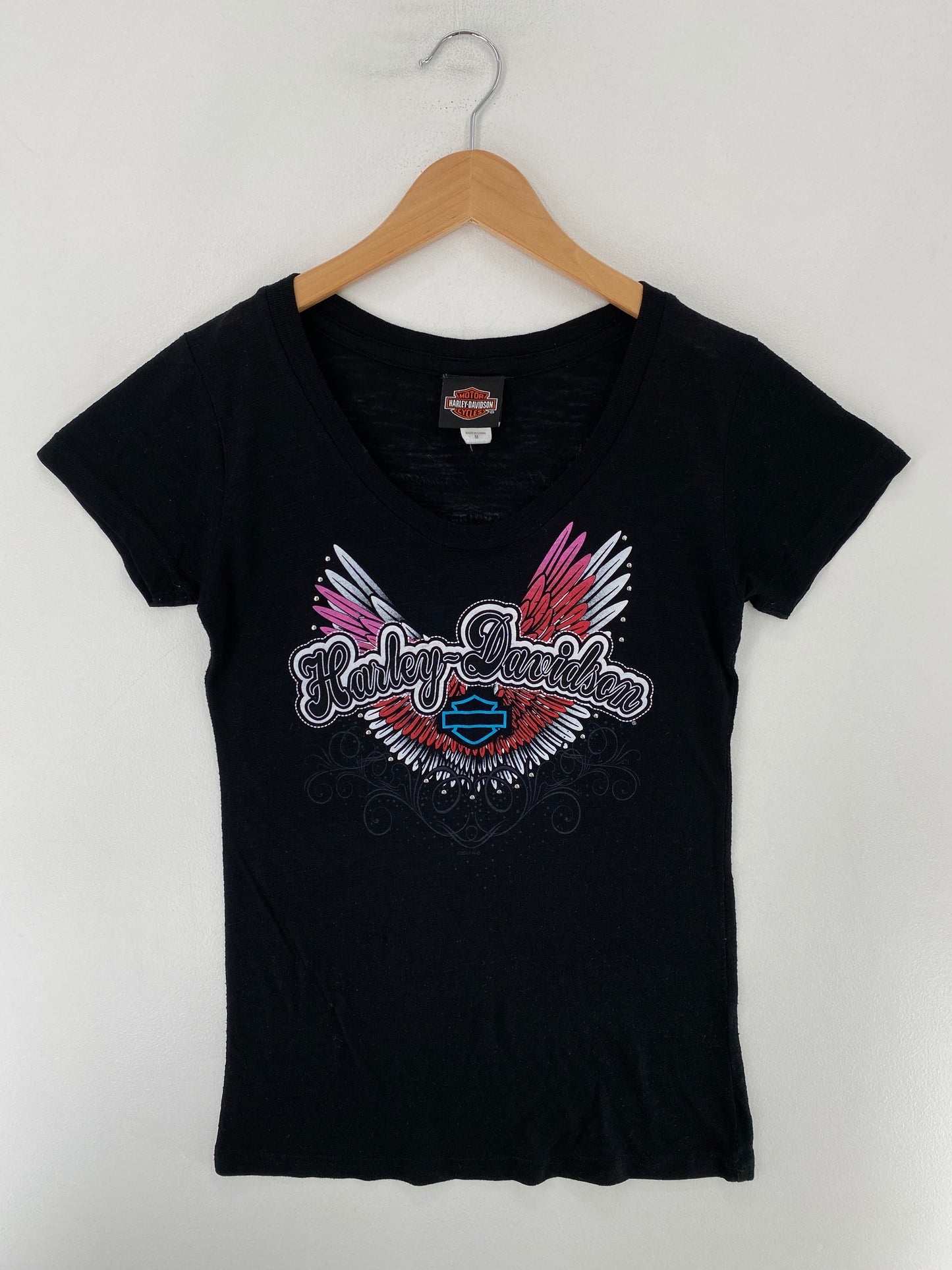 .Vintage HARLEY DAVIDSON Size Ladies.M T-Shirts / G824T