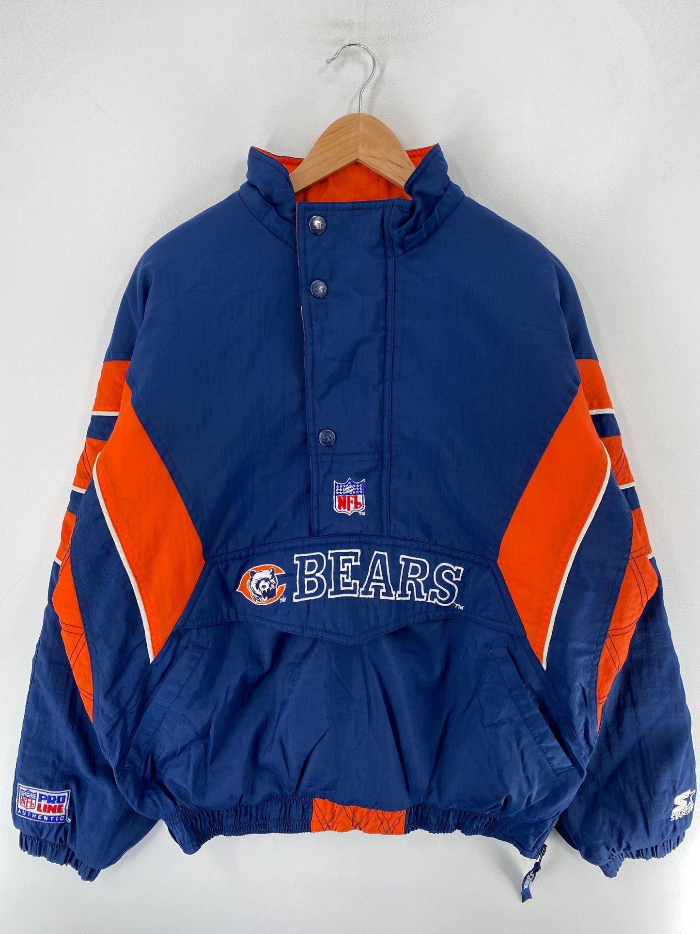 .90’s STARTER x CHICAGO BEARS Size L NFL Padded Nylon Jacket / F3167N