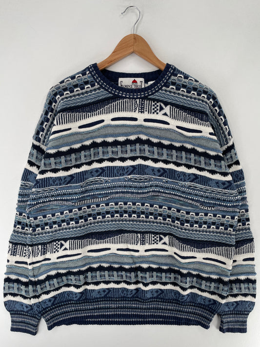 Vintage 3D COOGI-STYLE Size XL Cotton Knit Sweater / F2874K