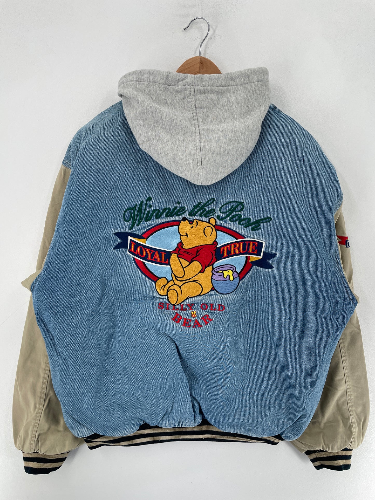 Vintage DISNEY WINNIE THE POOH Size Approx. L Denim Jacket / F5924J