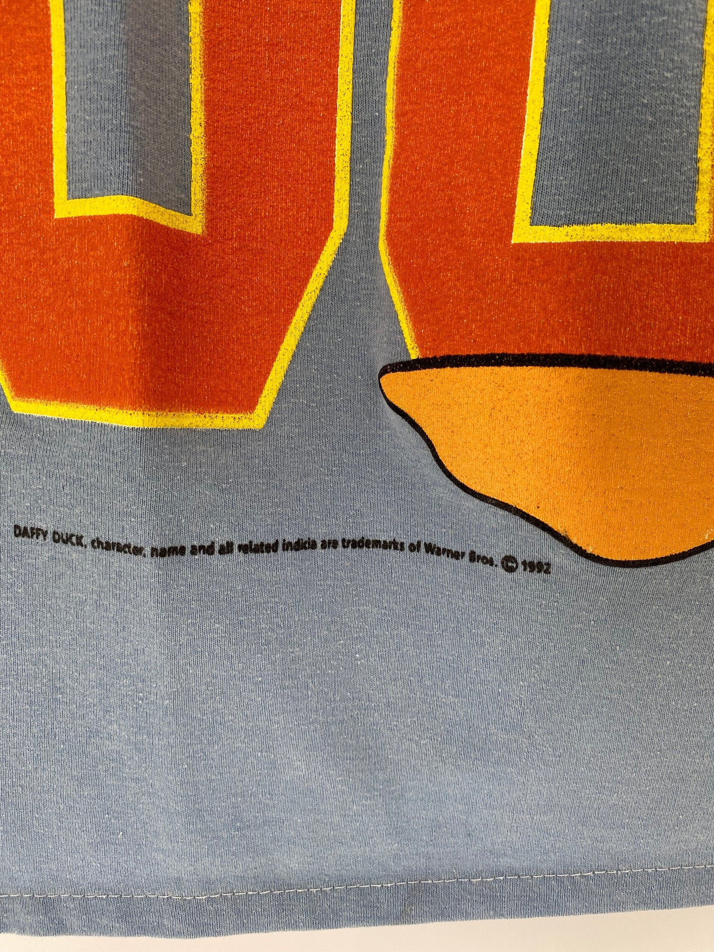 1992 LOONEY TUNES DAFFY DUCK Size Approx.XXL Vintage Long Length T-Shirt / G2505T