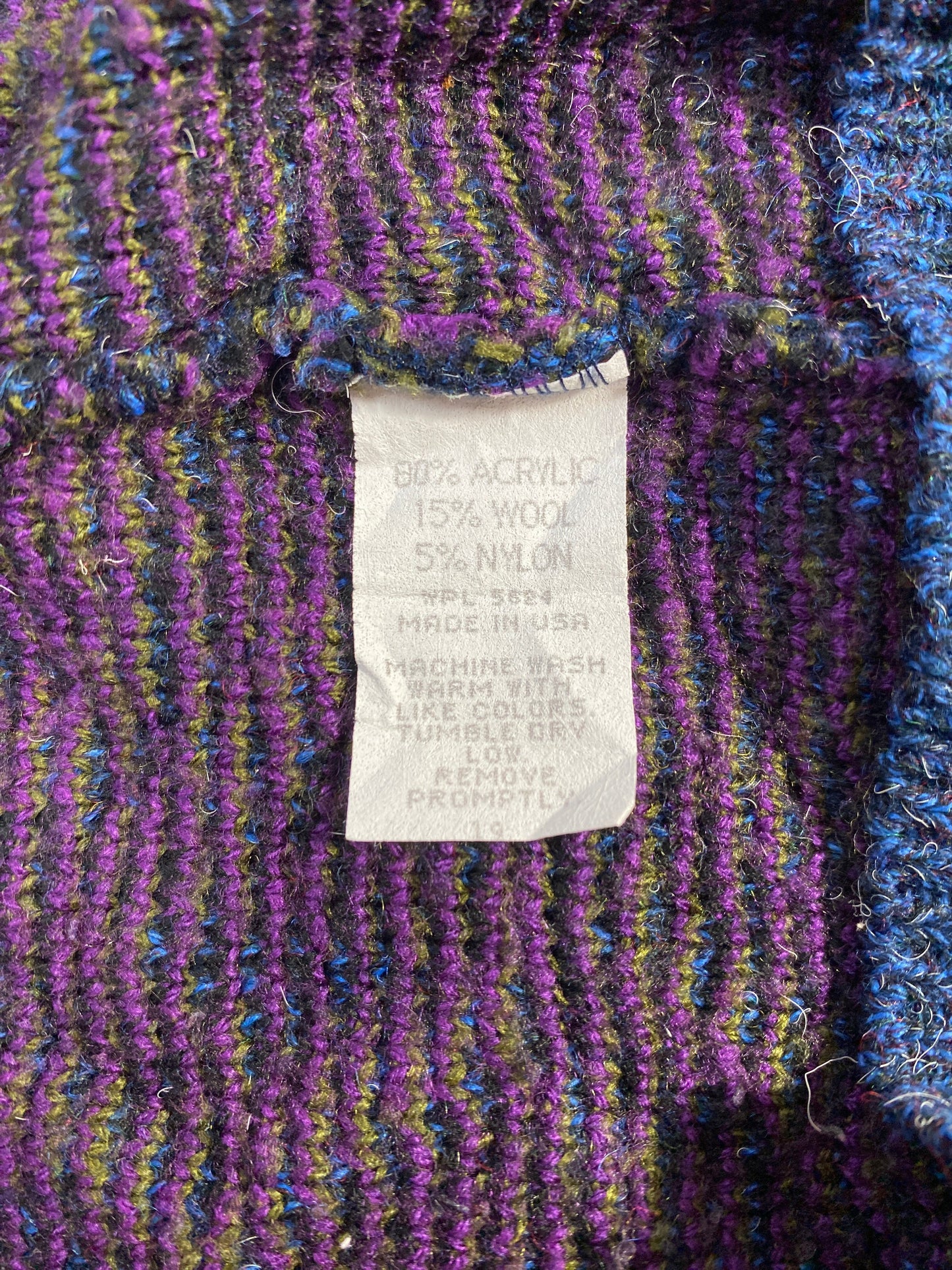Vintage CARMEL COLLECTION Made in USA Size L Acrylic Knit Cardigan / G435K