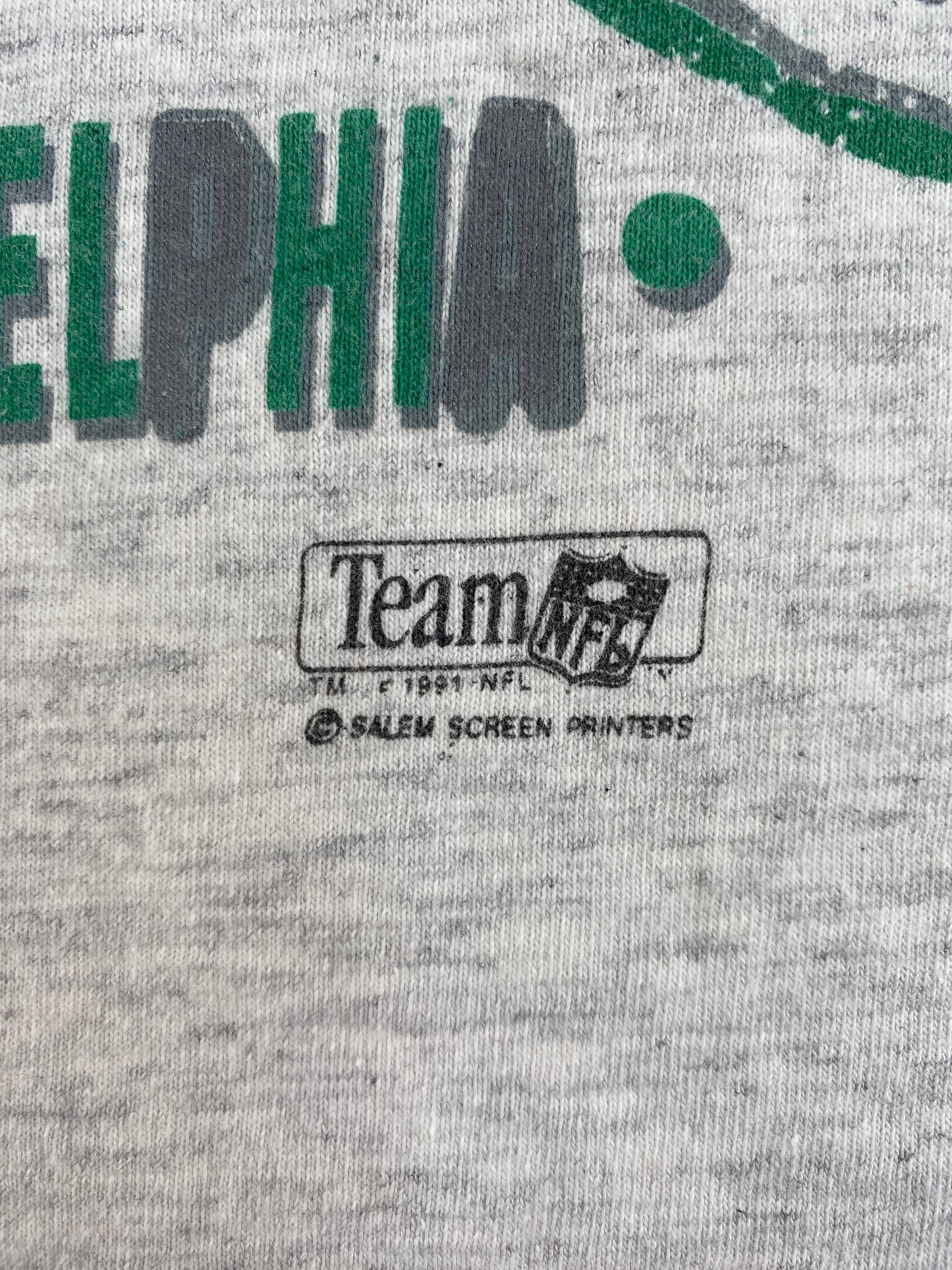 1991 PHILADELPHIA EAGLES Made in USA Size XL Vintage NFL T-Shirt / G1115T