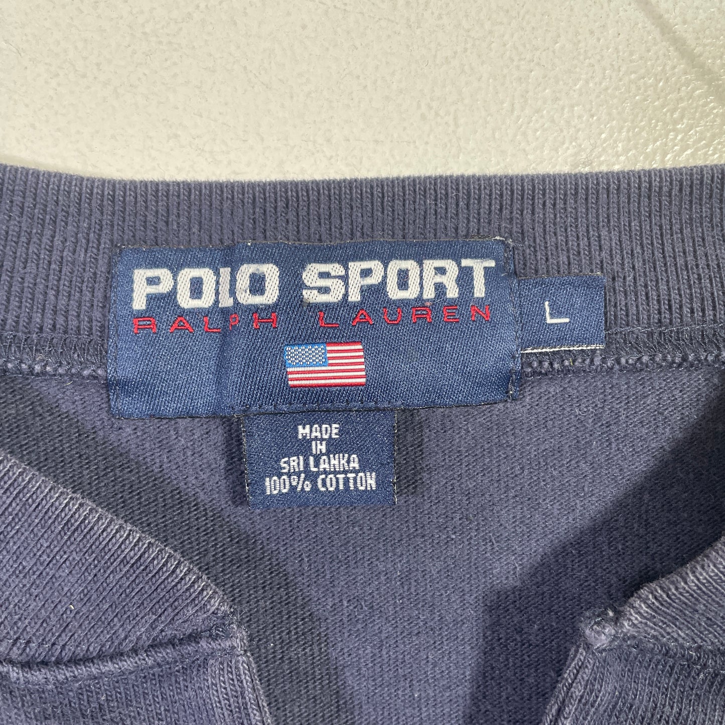 (L) 90's POLO SPORT RALPH LAUREN Vintage Lace Up Long Sleeve T-Shirt / A0817S