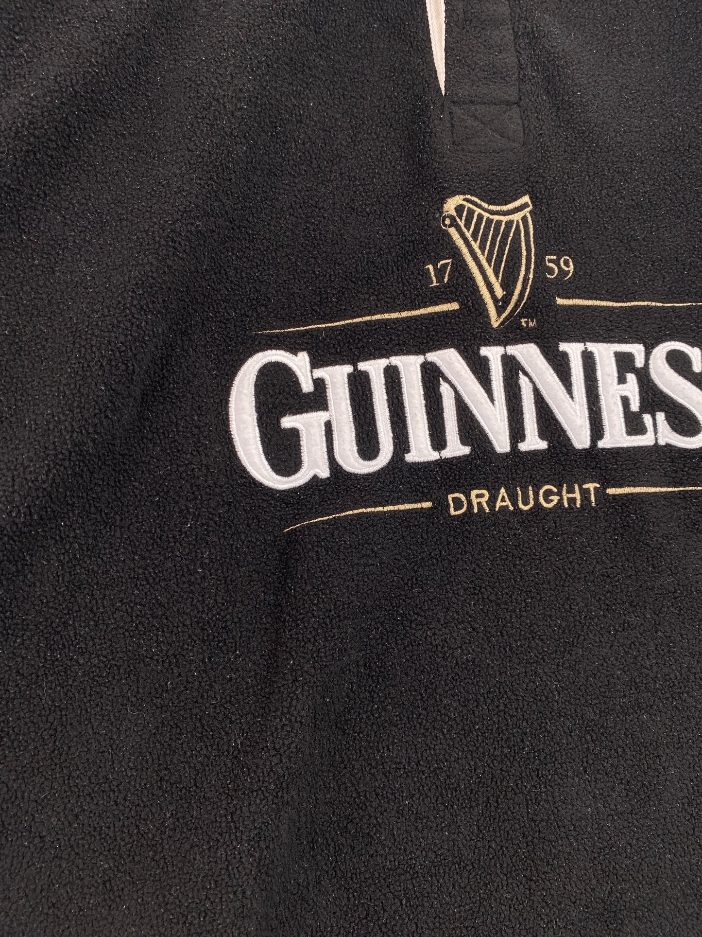 Vintage GUINNESS BEER Size XL Fleece Rugby Shirt / G4204F