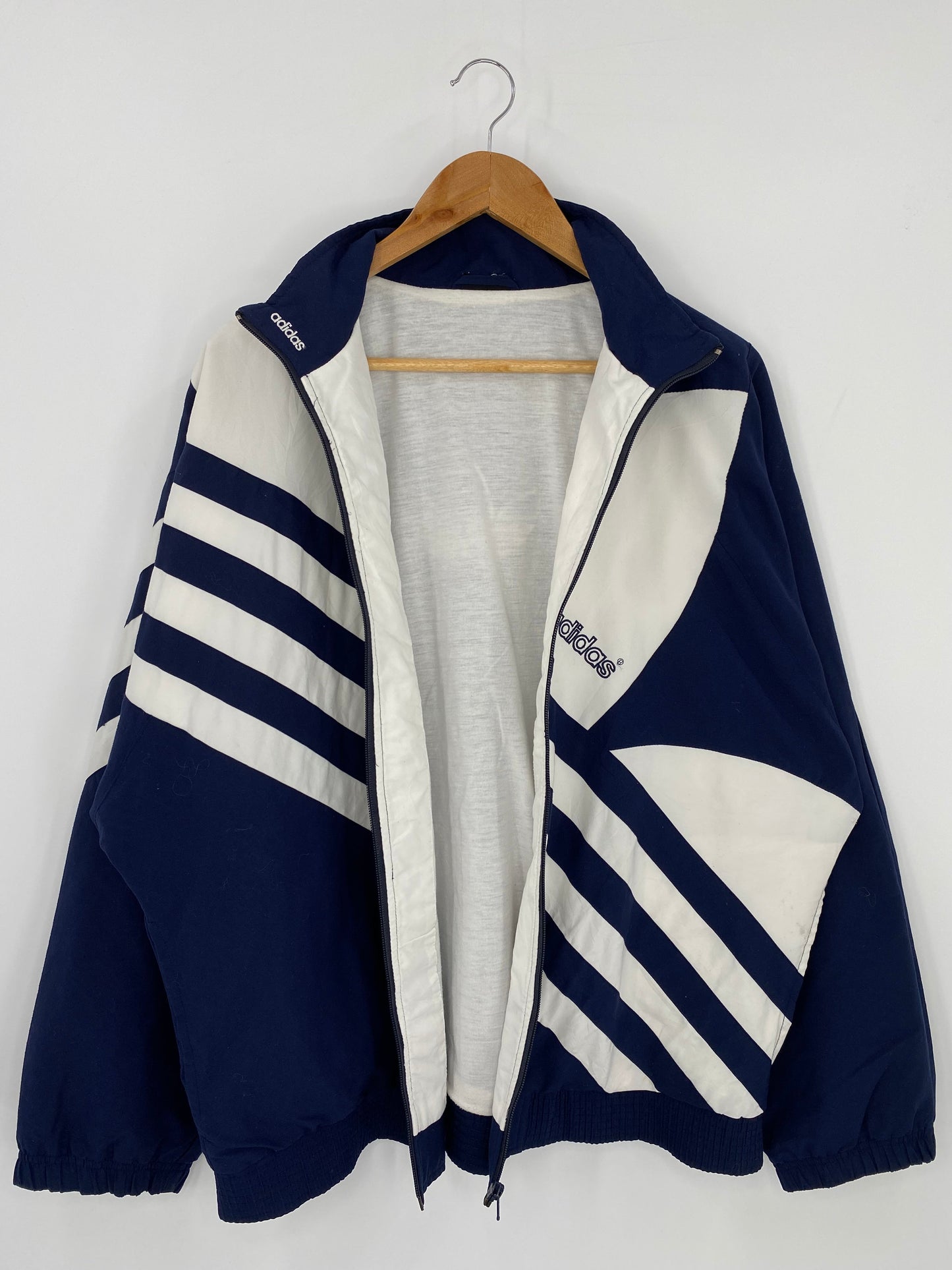 90’s ADIDAS Size No tag(Approx.XL) Zip-up Nylon Jacket / F8244N