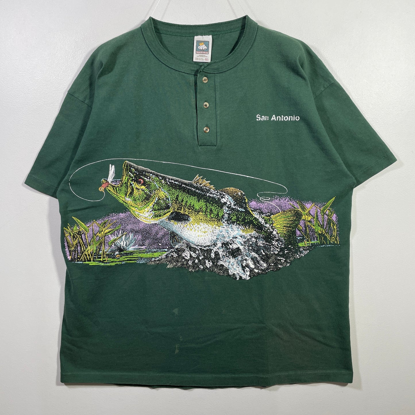 (XL) 90's SAN ANTONIO BASS Vintage Animal T-Shirt / A0915T