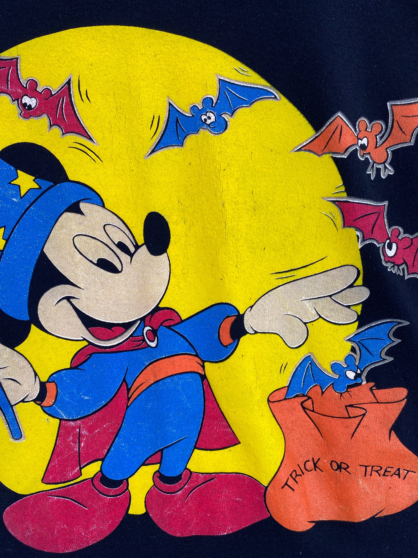 90's DISNEY MICKEY HALLOWEEN Made in USA Size Approx.L Vintage T-Shirt / G3963T