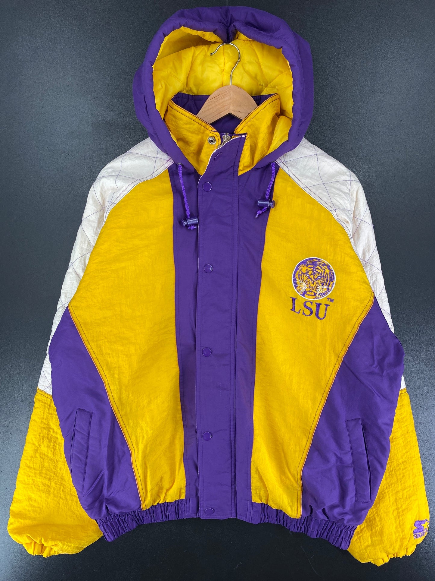 90’s STARTER x LSU TIGERS Size M College Padded Nylon Jacket / G5973N