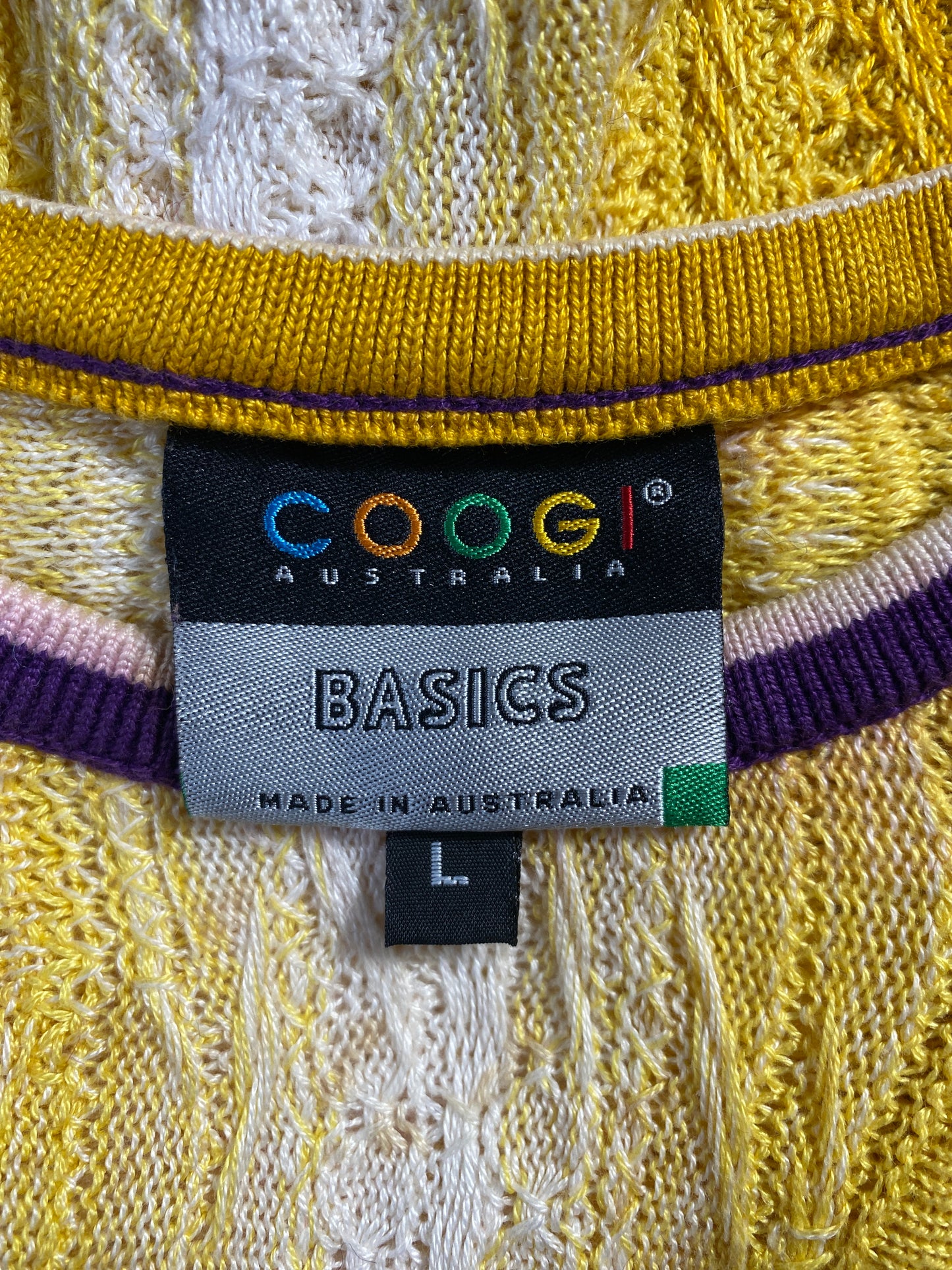 .Vintage COOGI Size Ladies L Cotton Knit Sweater / F8701K