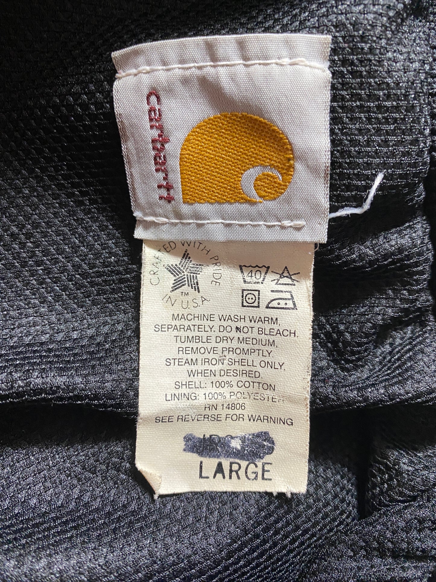 90's CARHARTT Made in USA Size L Zip-Up Vintage Duck Jacket / F4089J