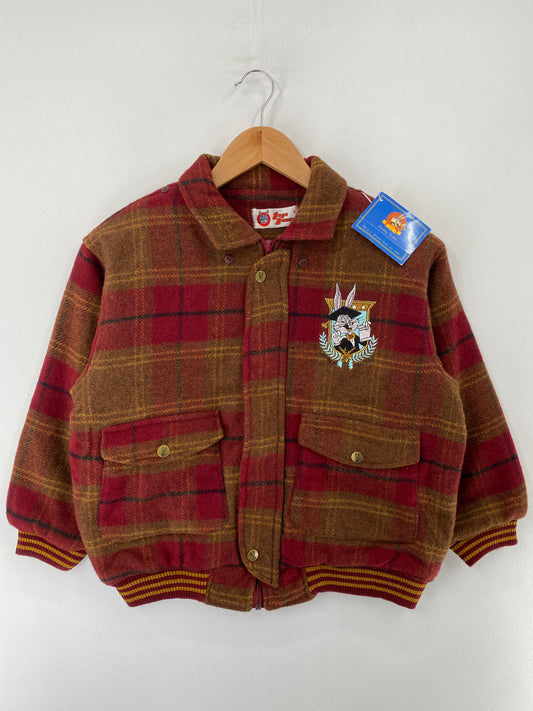 1989 Kids Dead Stock Bugs Bunny Size 09 Vintage Cotton Jacket / F8052J