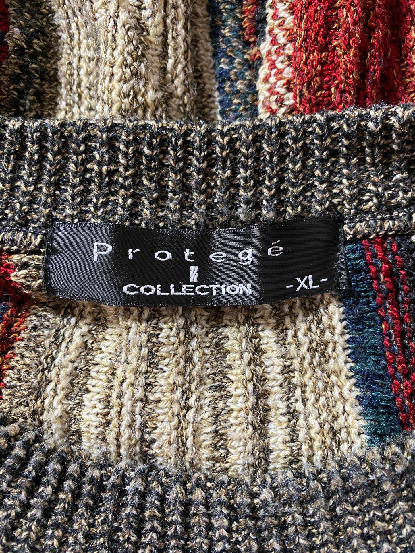 Vintage PROTEGE Size XL Cotton Knit Sweater / G4630K