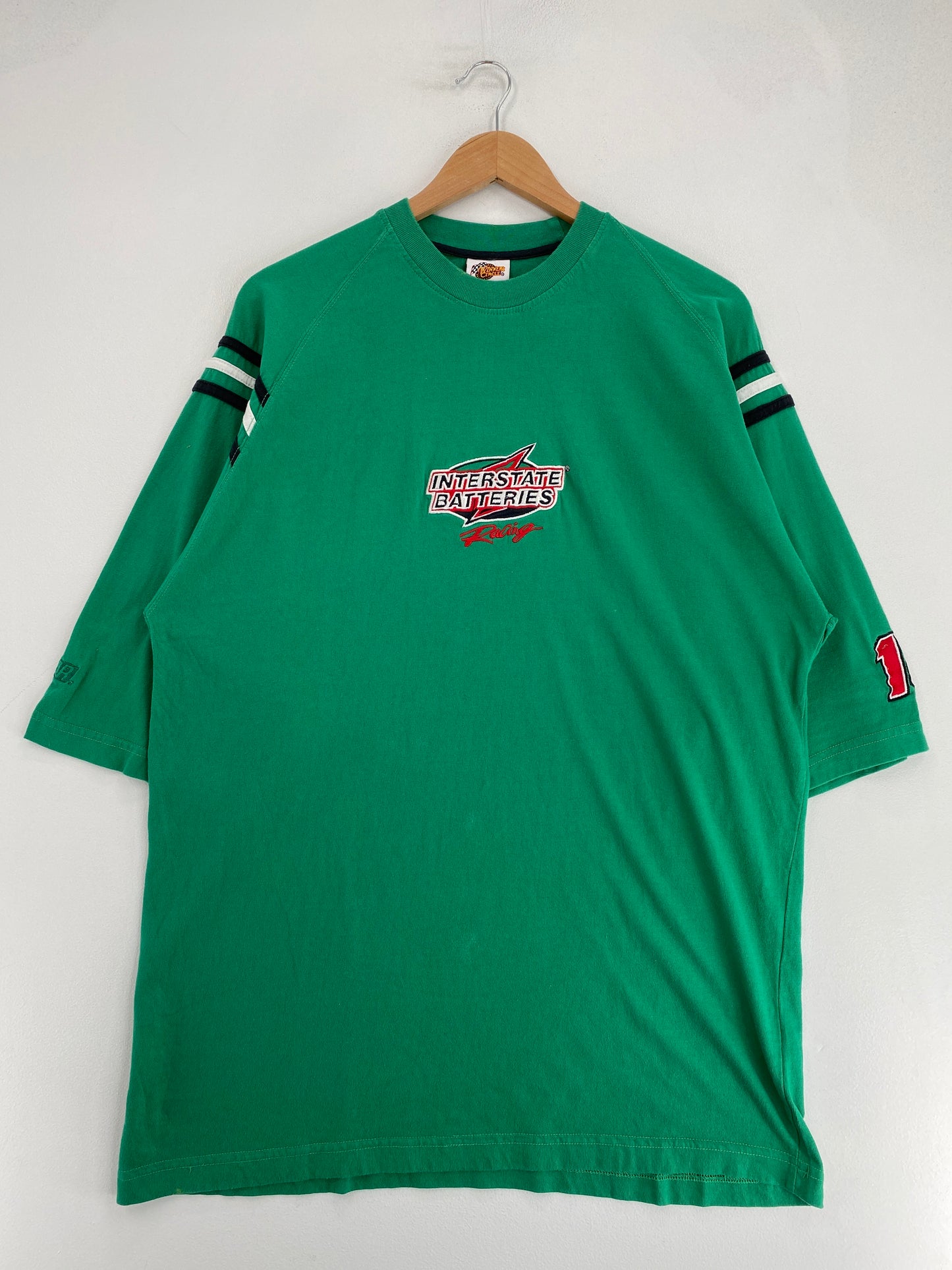 Vintage NASCAR JOE GIBBS x INTERSTATE BATTERIES Size XL Racing T-Shirt / G2829T
