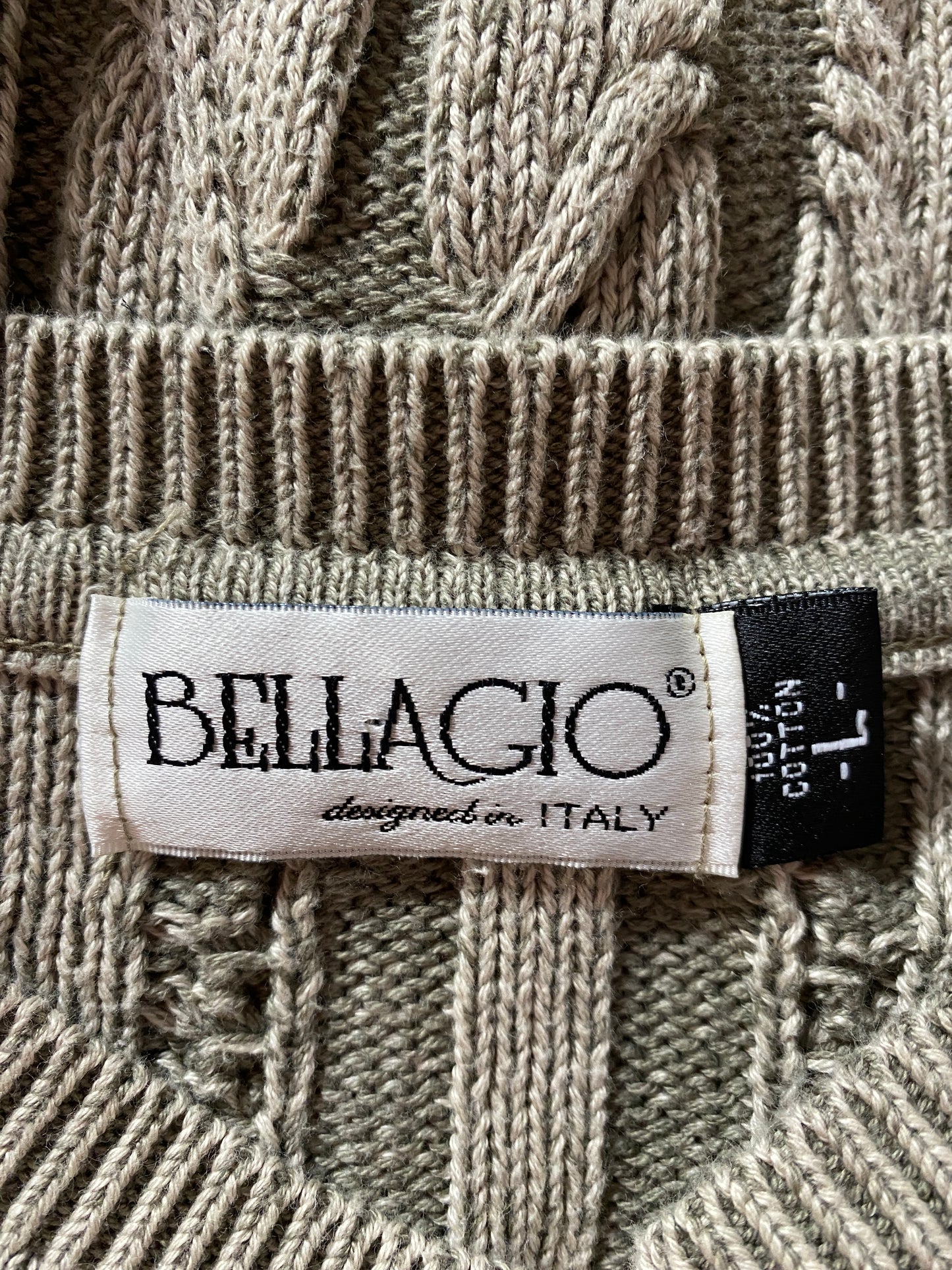 Vintage BELLAGIO Size L Cotton Knit Sweater / G4629K