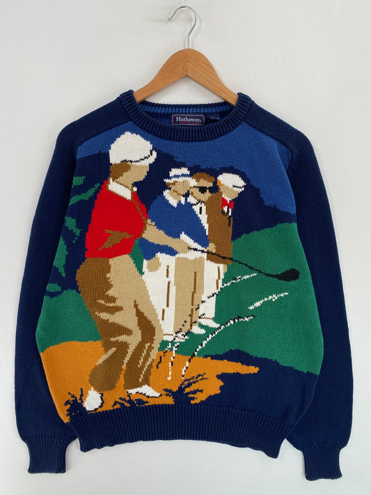 Vintage GOLF Size L Cotton Knit Sweater / G4730K