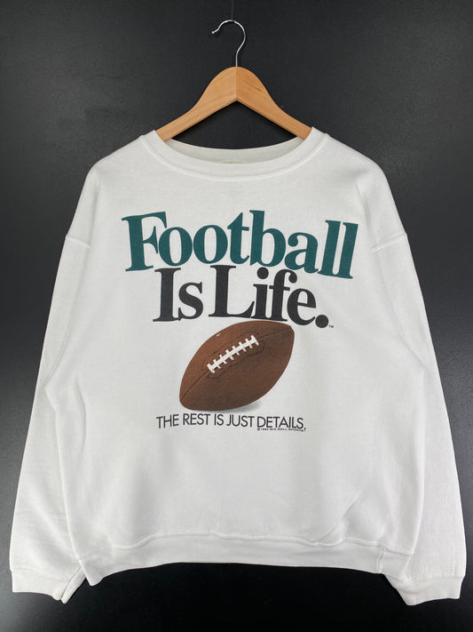 1992 FOOTBALL IS LIFE Made in USA Size XL Vintage Sweat-shirt / F1323S