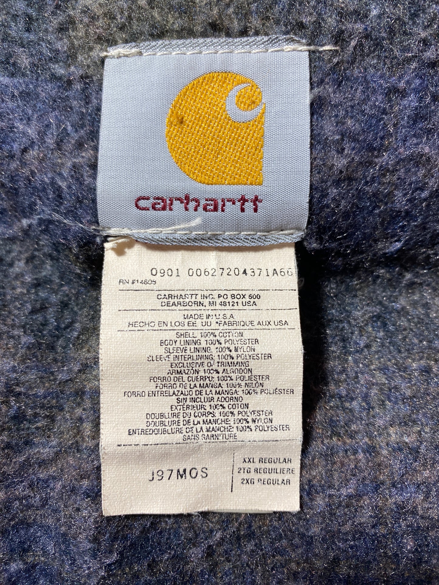 90's CARHARTT Made in USA Size XXL Vintage Zip-Up Duck Jacket / F4087J