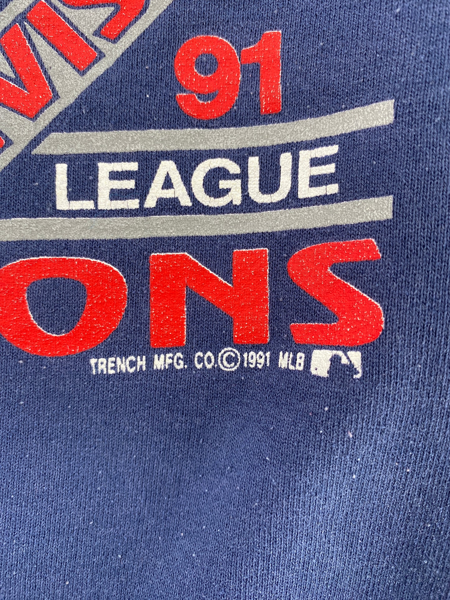 1991 ATLANTA BRAVES Made in USA Size XL Vintage MLB Sweat-Shirt/ G737S