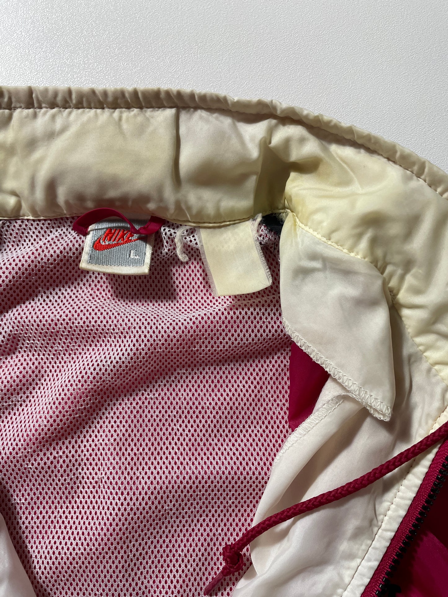 90’s NIKE Silver Tag Size L Vintage Zip-up Nylon Jacket / G5693N