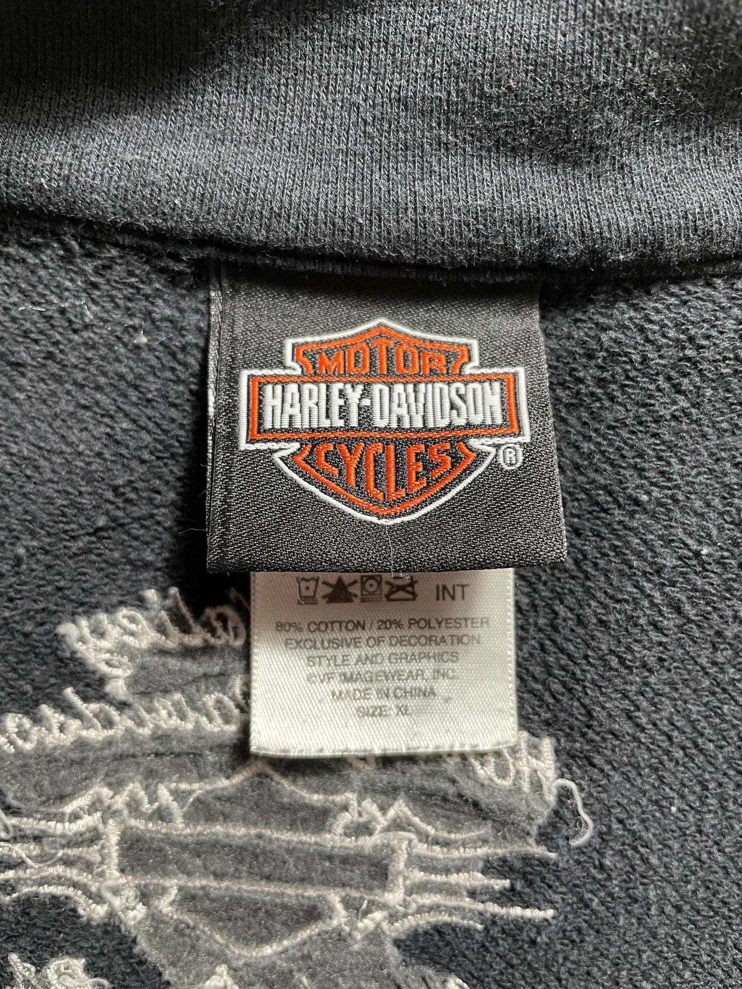 Vintage HARLEY DAVIDSON Size Ladies XL Half-zip Sweat-shirt / G6373S