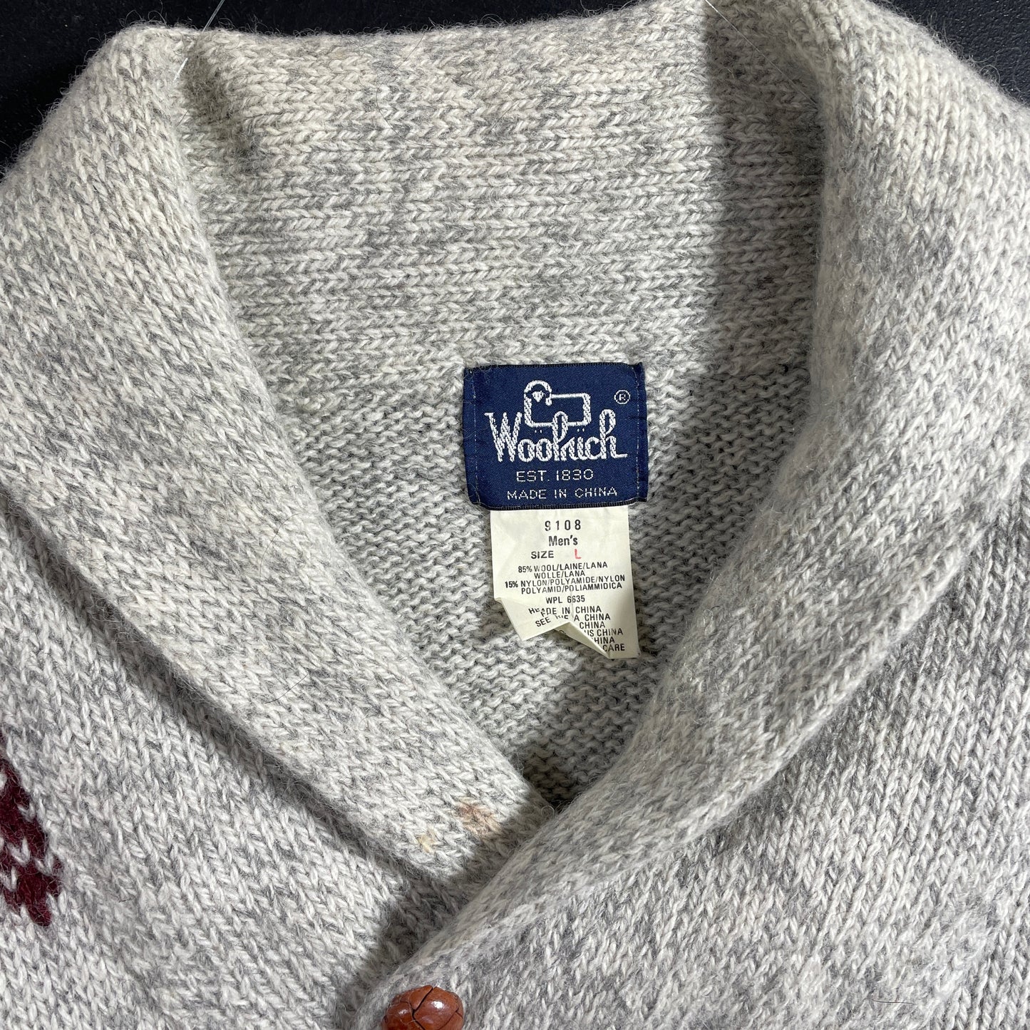 (L) 90's WOOLRICH REINDEER Vintage Wool Knit Sweater / A1193K
