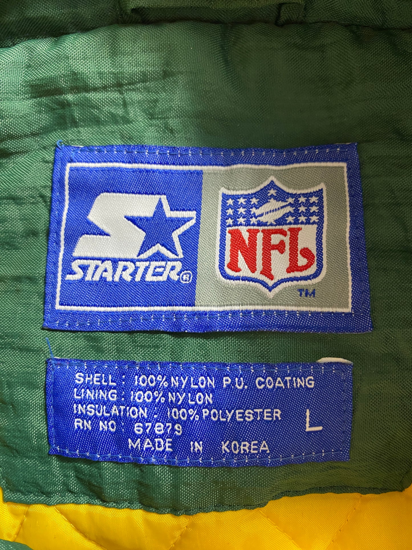 90’s STARTER x GREEN BAY PACKERS Size L Vintage Half-zipPadded Nylon Jacket / F5028N