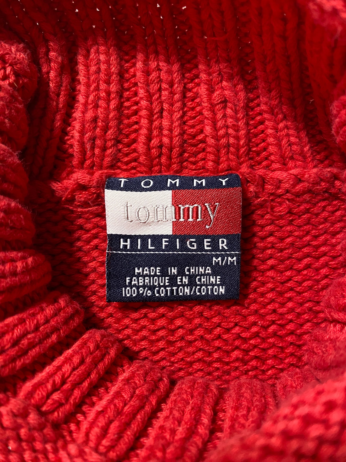 90’s TOMMY Size M Cotton Knit Sweater / G4729K