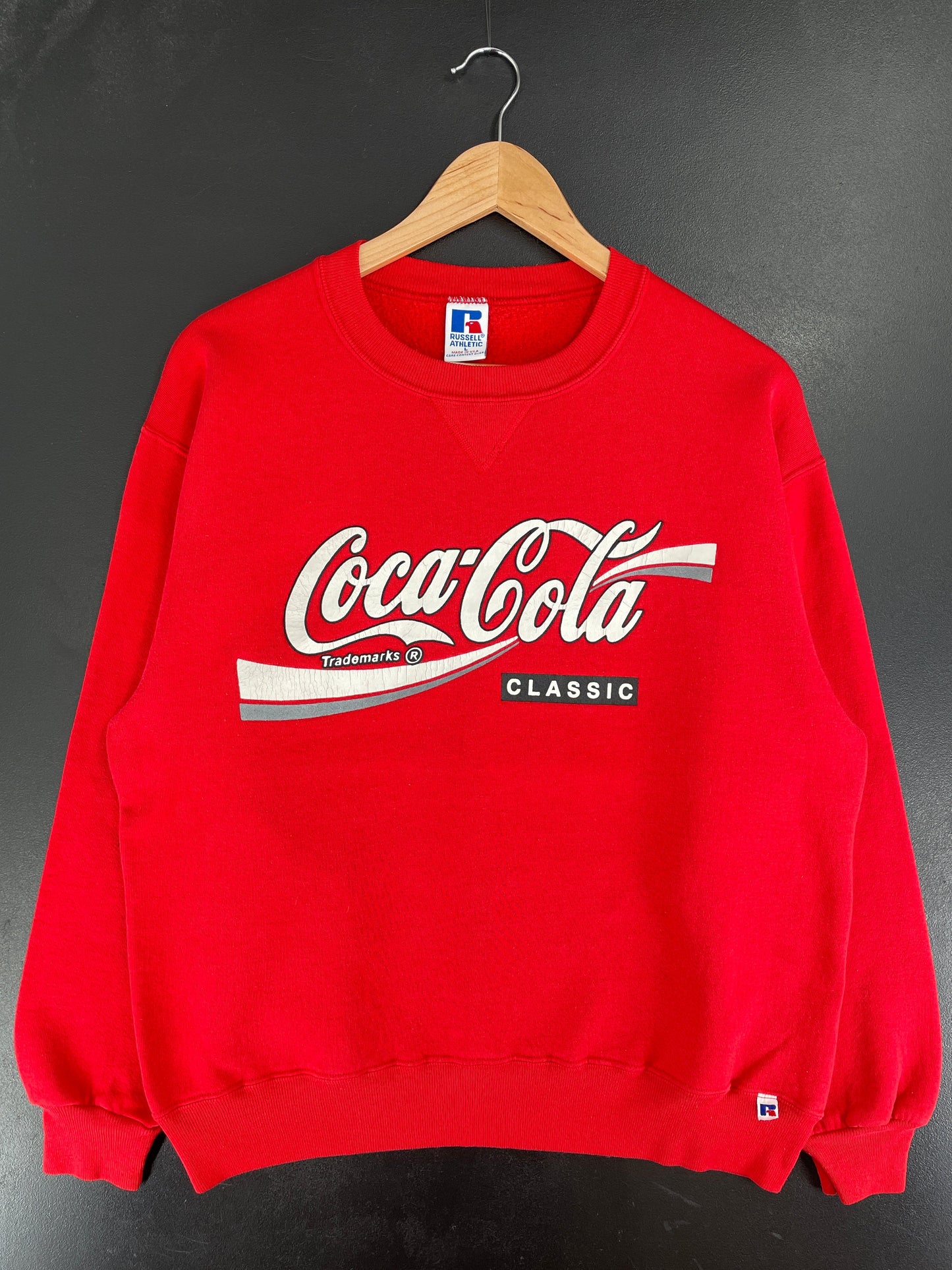 90's RUSSELL x COCA COLA Made in USA Size L Vintage Sweat-shirt / G4379S