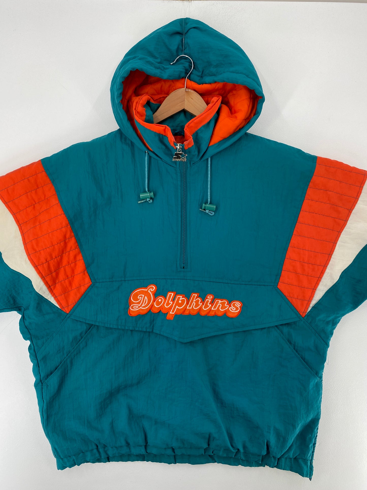 90's STARTER x MIAMI DOLPHINS Size L Vintage NFL Padded Nylon Jacket / F8718N