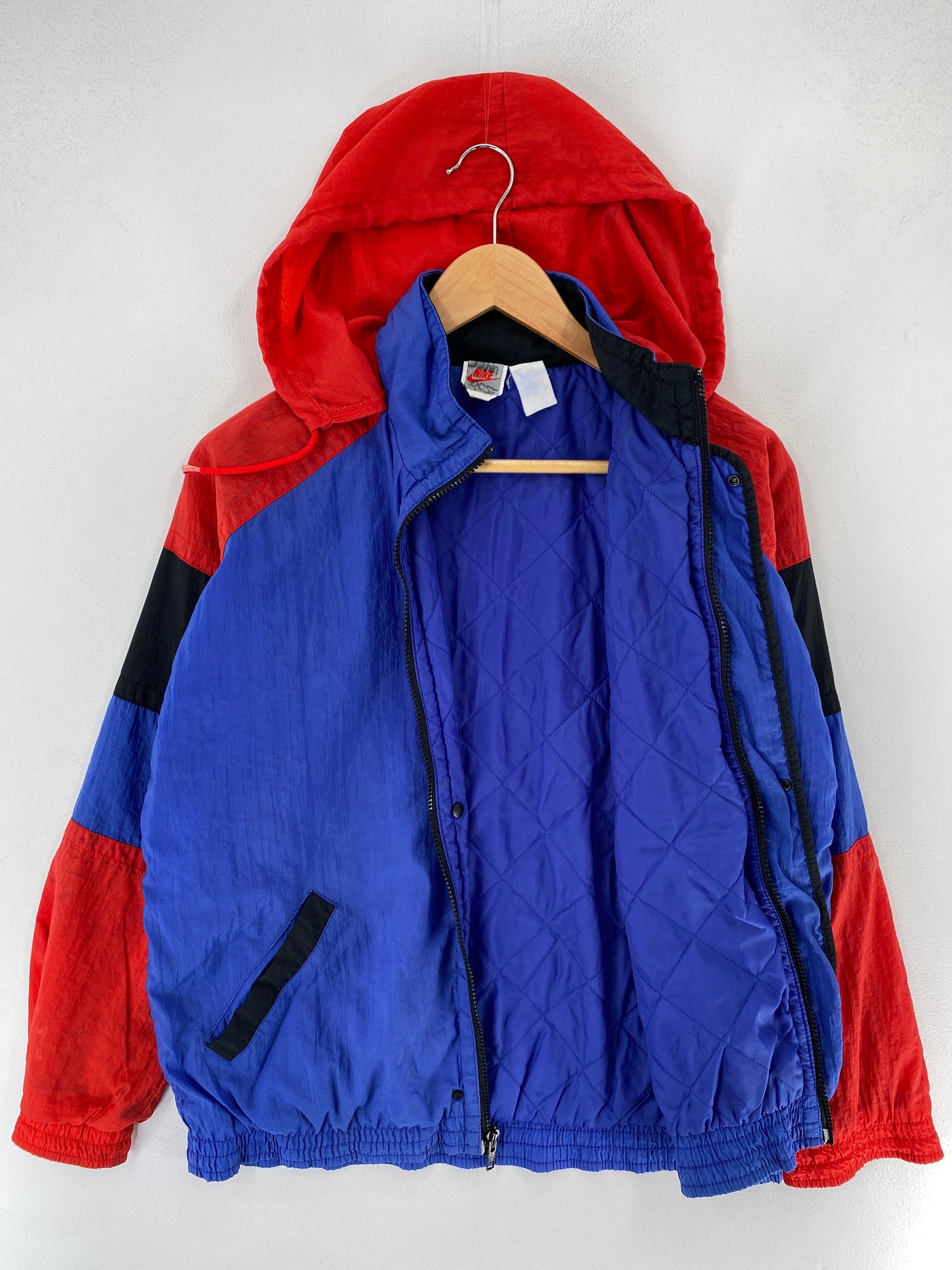 90's NIKE Size Approx. Boys L Vintage Zip-up Nylon Hoodie Jacket/ F3481N