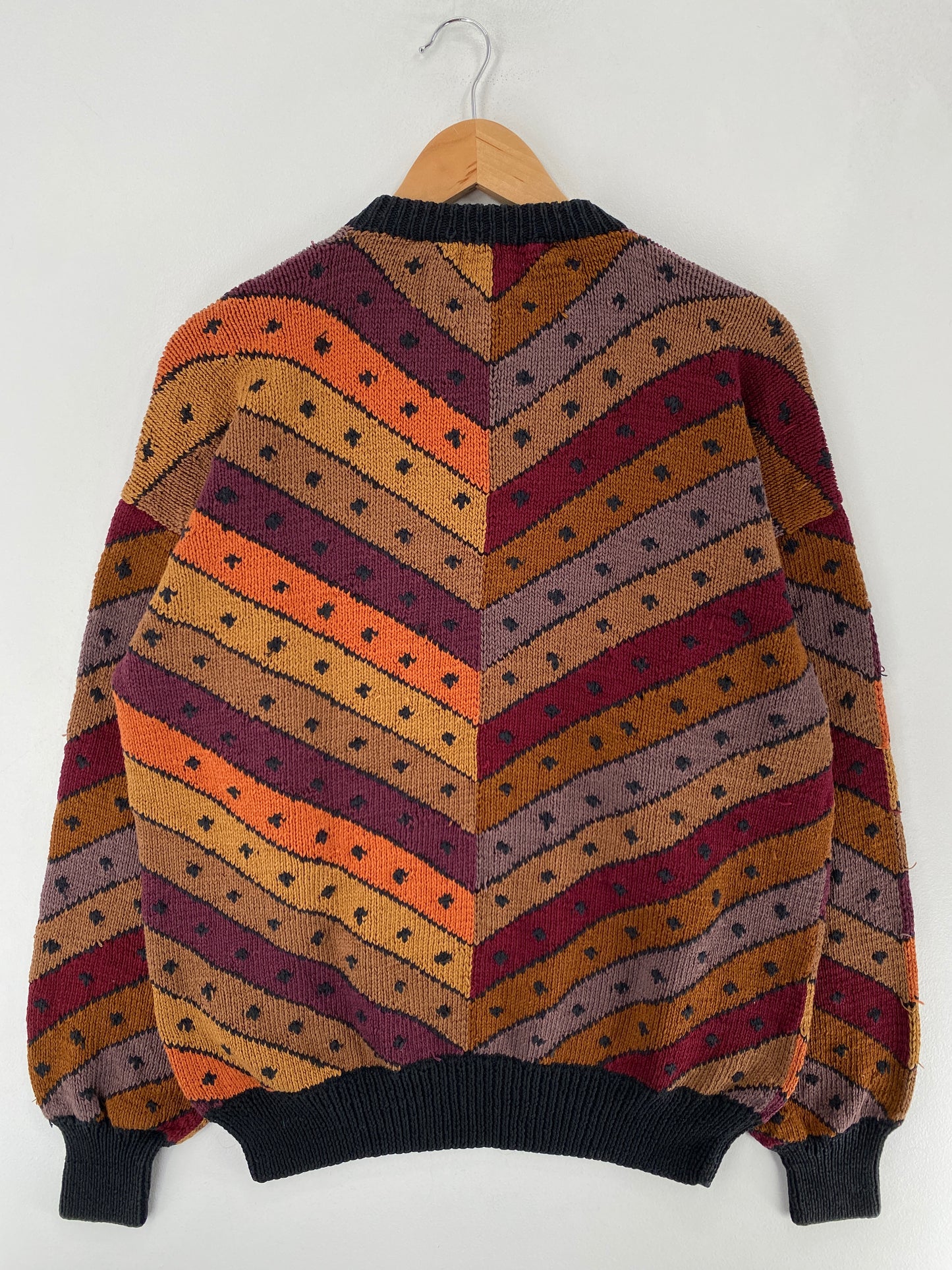 Vintage HALLET Size XL Cotton Hand Knit Sweater / F6612K