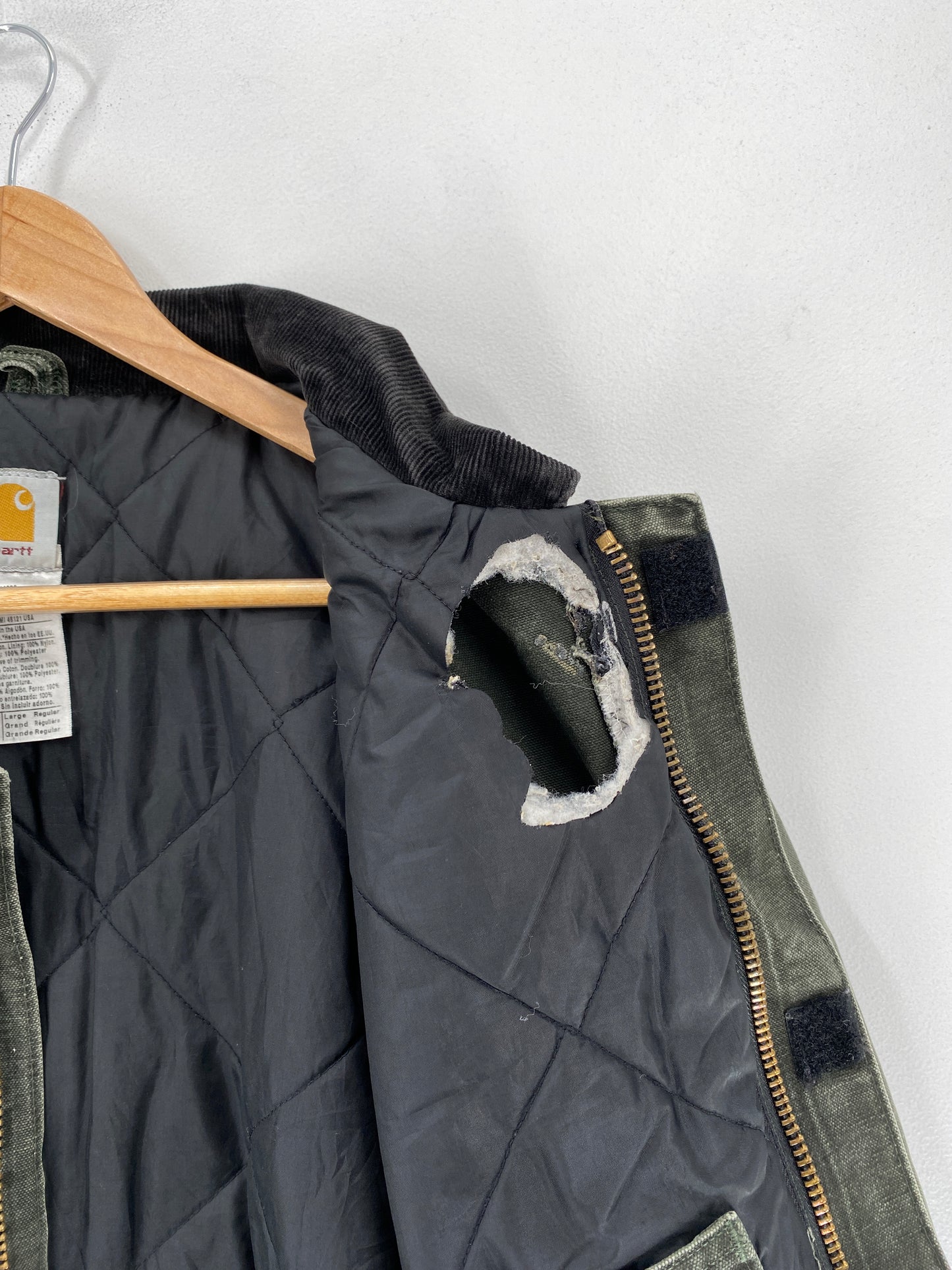 90's CARHARTT Made in USA Size L Vintage Zip-Up Duck Jacket / F4524J
