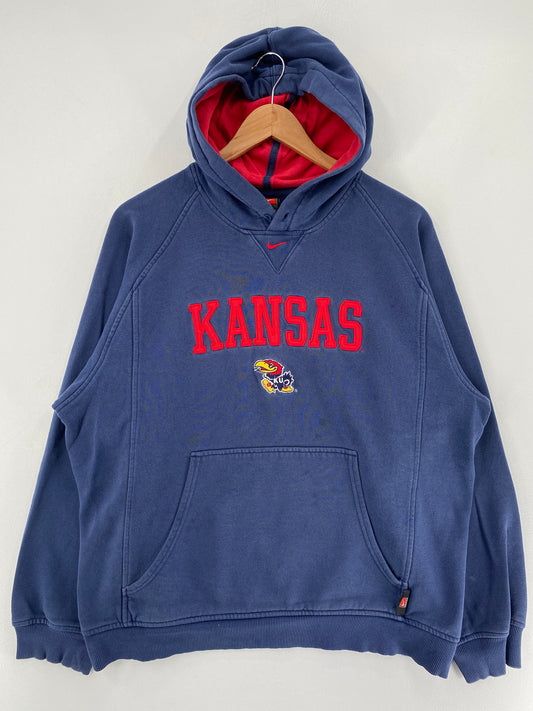 00' NIKE x KANSAS Size S Vintage College Hoodie Sweat-Shirt / F4473S