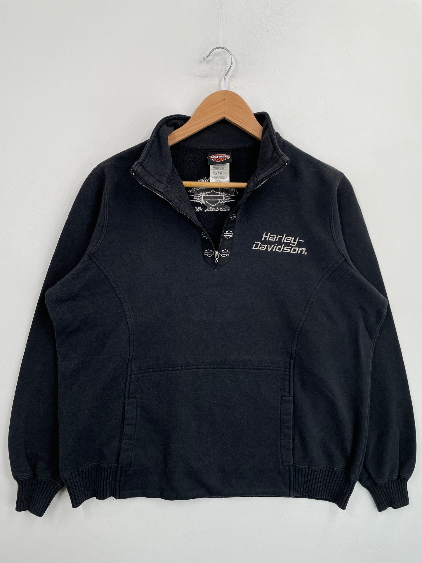 Vintage HARLEY DAVIDSON Size Ladies XL Half-zip Sweat-shirt / G6373S