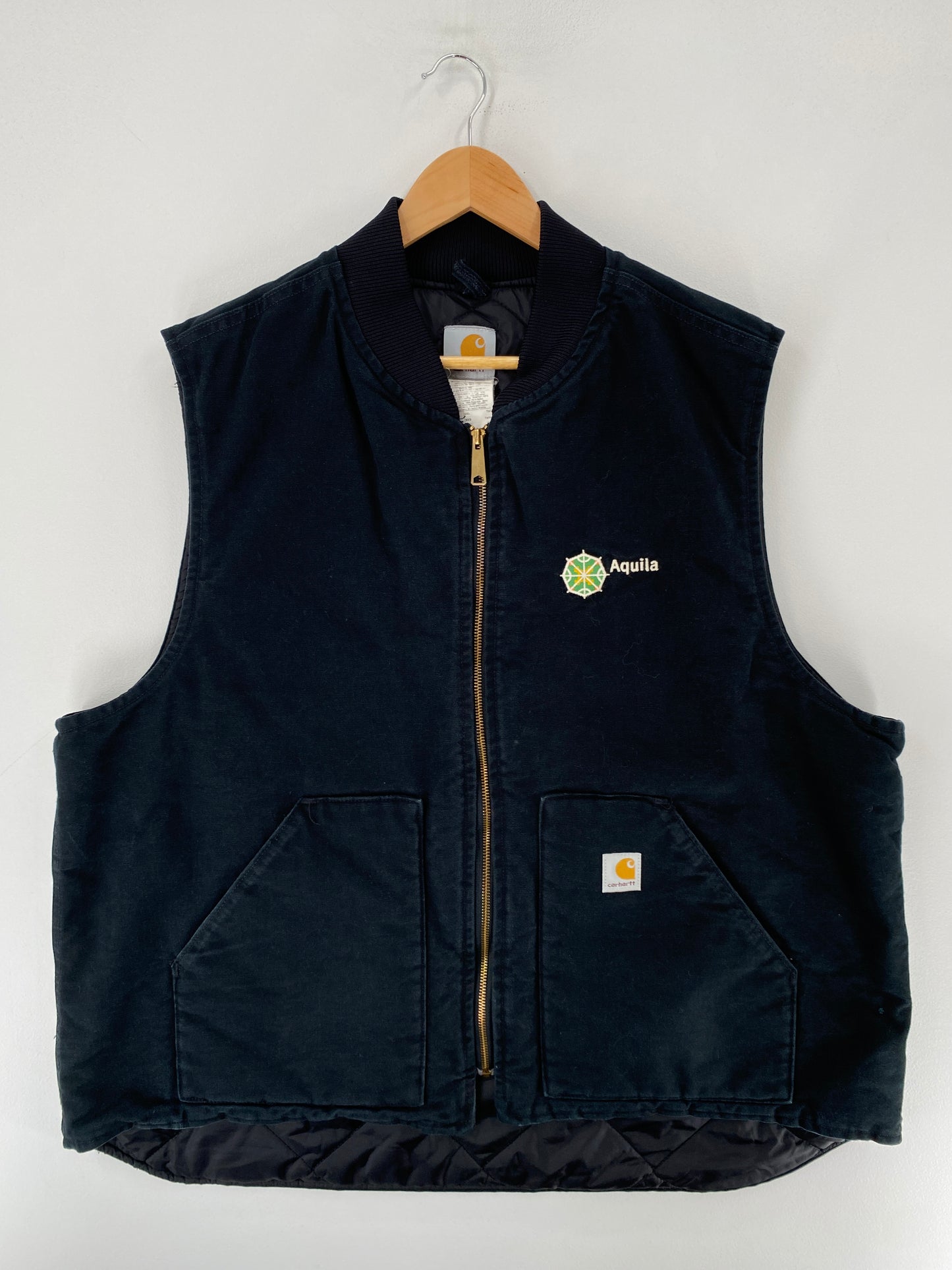 .90's CARHARTT Made in USA Size XXL Vintage Zip-Up Duck Vest / F2945J