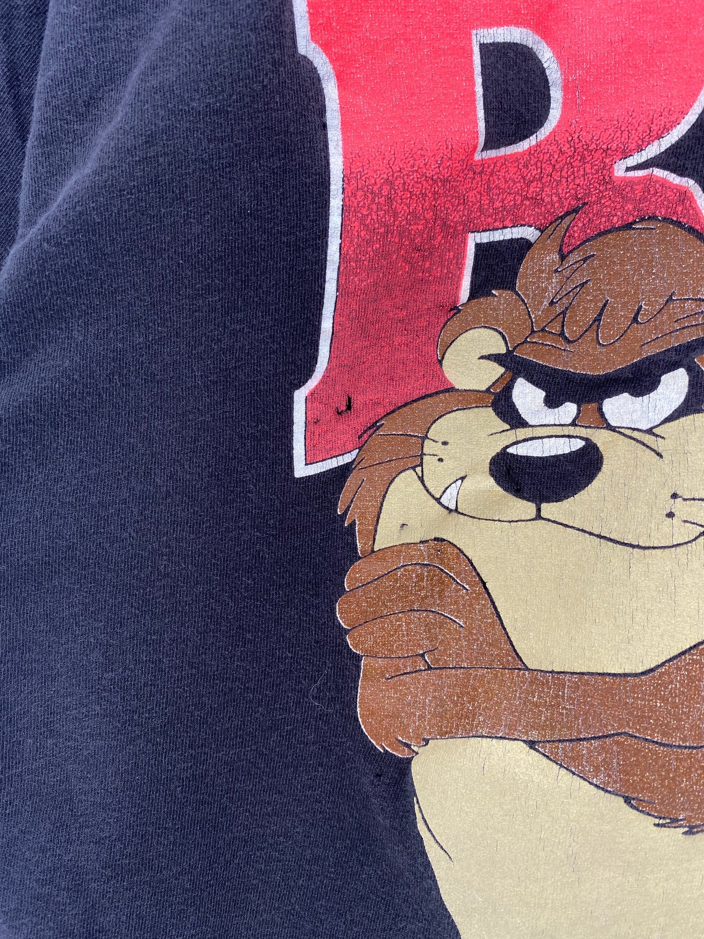 1991 LOONEY TUNES TAZ x HARLEY DAVIDSON Size Approx. M Vintage T-Shirt / F3847T