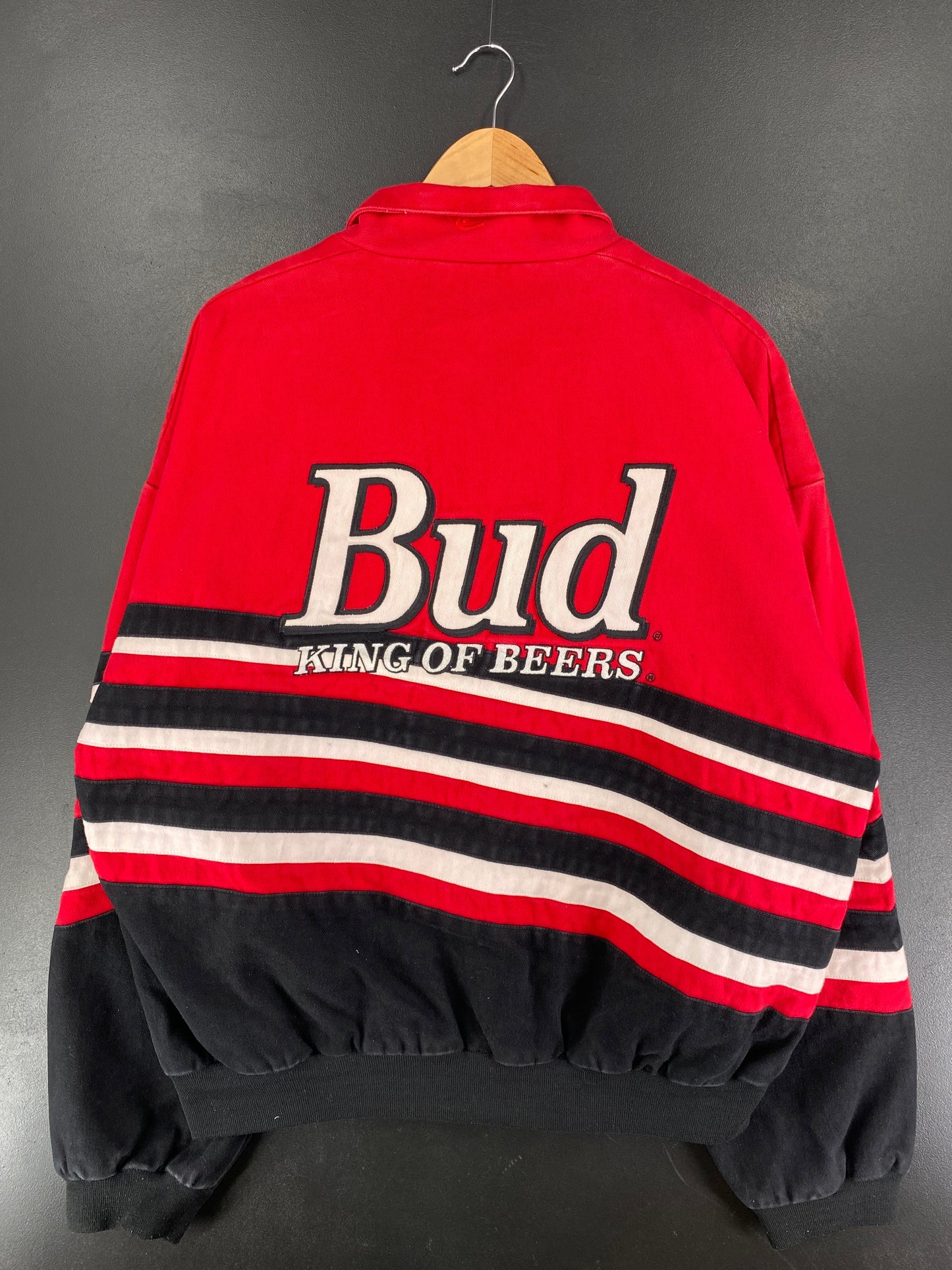 Vintage NASCAR BUDWEISER X DALE JR Size XL Racing Jacket / F5887J
