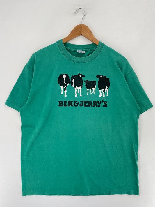 1992 BEN & JERRY'S Made in USA Size XL Vintage T-Shirt / F9369T