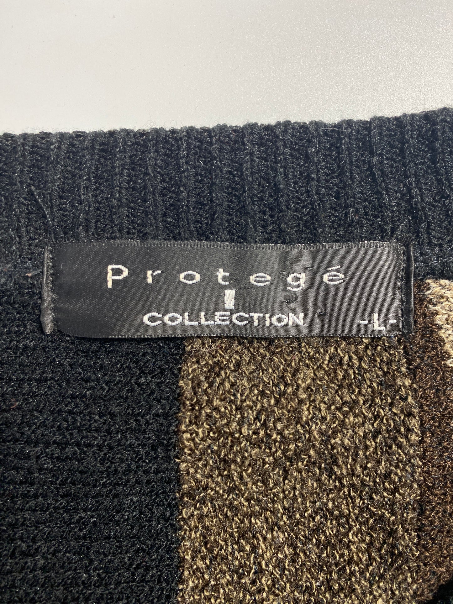 .Vintage PROTEGE Made in USA Size L Acrylic 3D Knit Sweater / F8436K