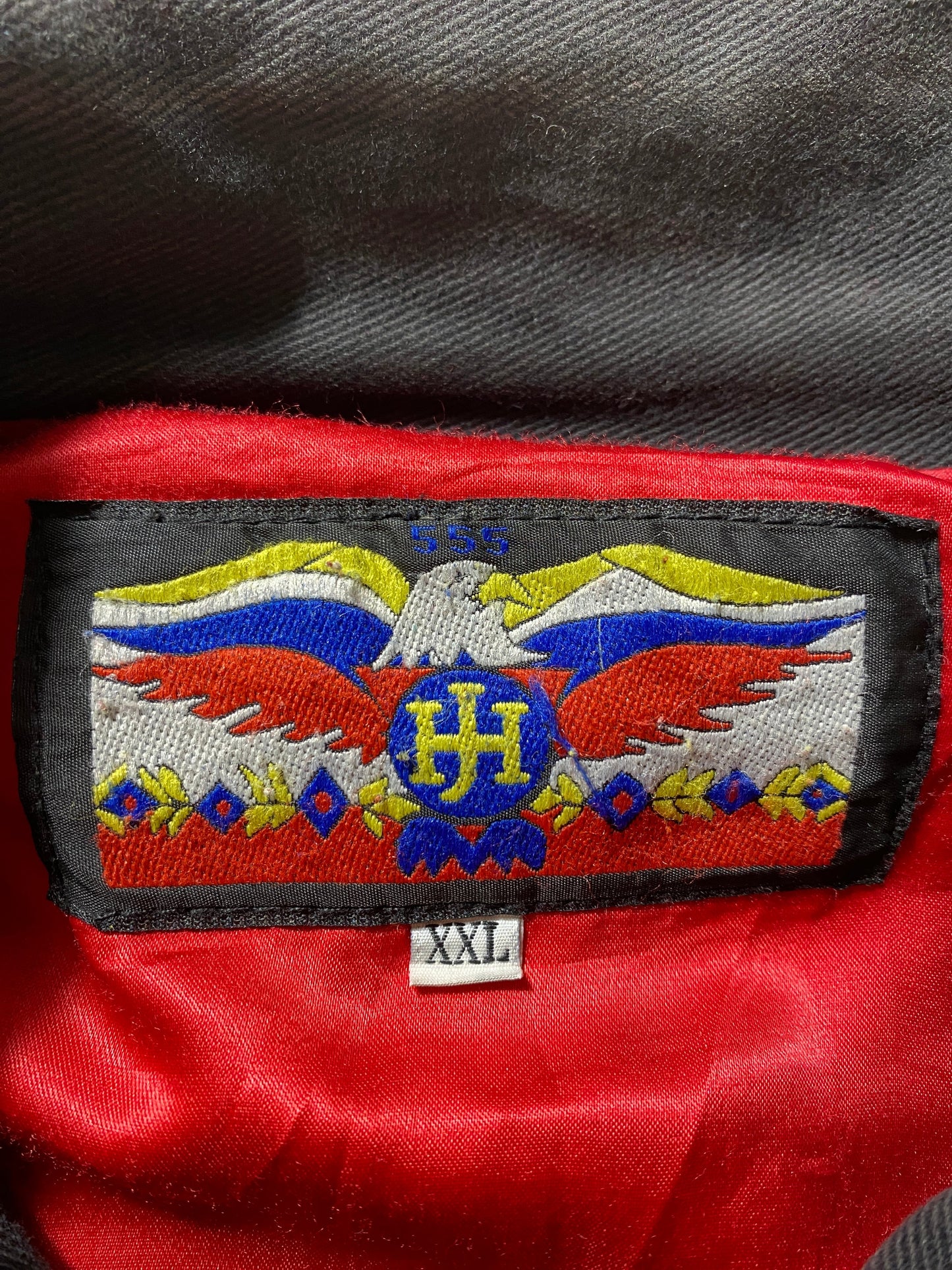 1995 CHICAGO BULLS Made in USA Size XXL Vintage NBA Leather/Denim Jacket / G5738J