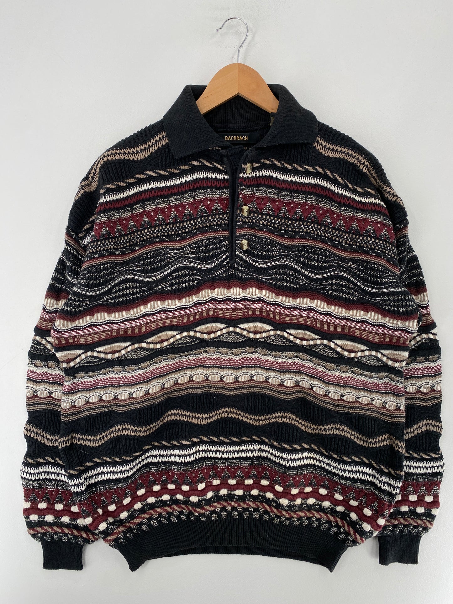 .Vintage COOGI-Style Size L Cotton 3D Knit Sweater / F8830K