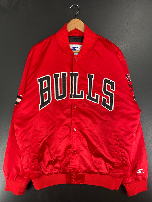 90’s STARTER x CHICAGO BULLS Size XL Vintage NBA Nylon Jacket / F3537N