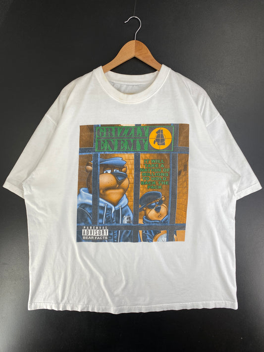 Vintage GRIZZLY ENEMY Size No tag (Approx. XXL) T-shirt / G2826T