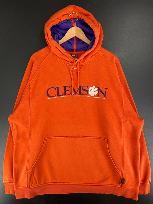 00' NIKE x CLEMSON Size XL Vintage College Hoodie Sweat-Shirt / F9722S