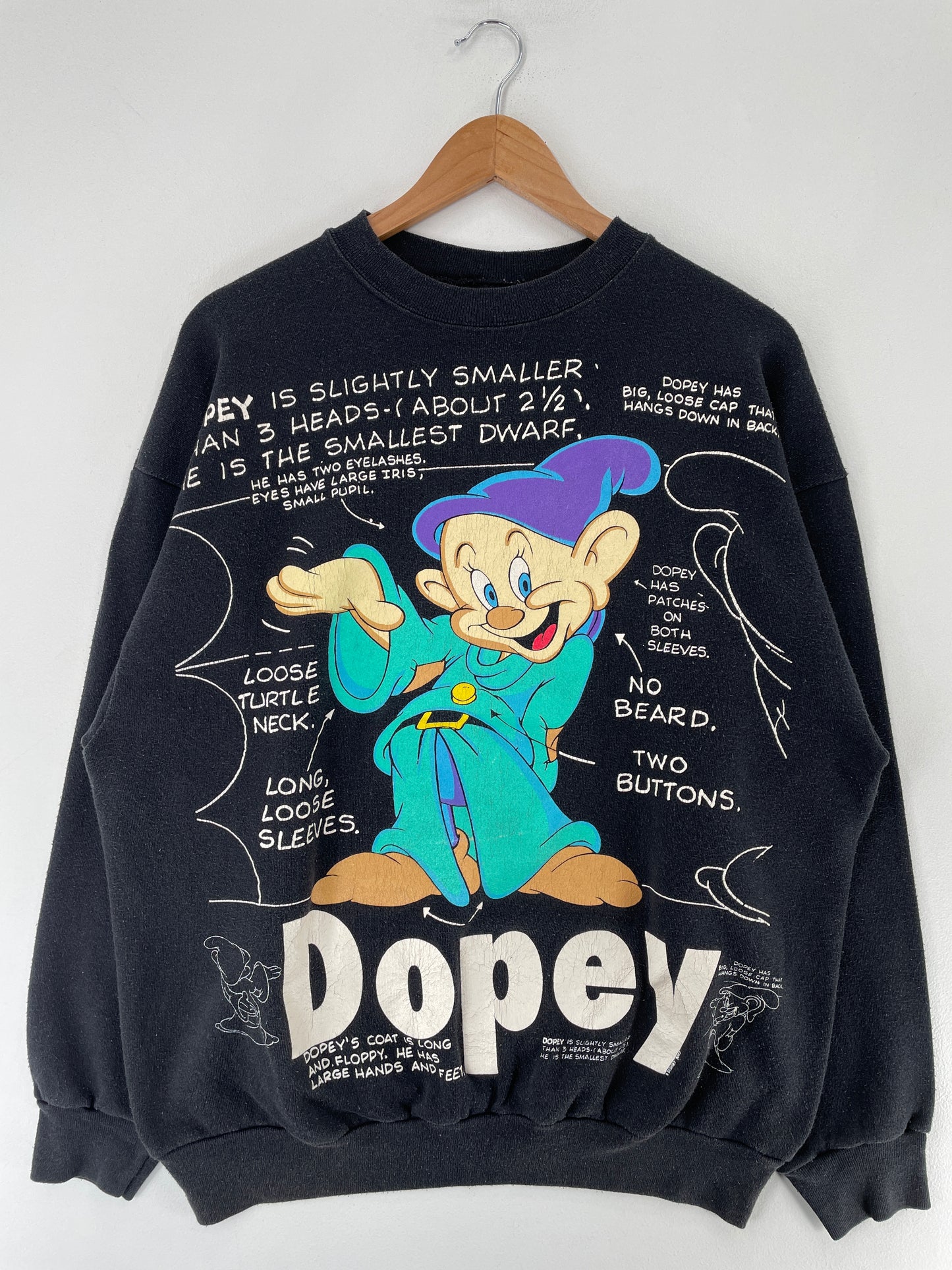 90’s DISNEY DOPEY Size No tag Approx. XL Sweat Shirt / F4635S