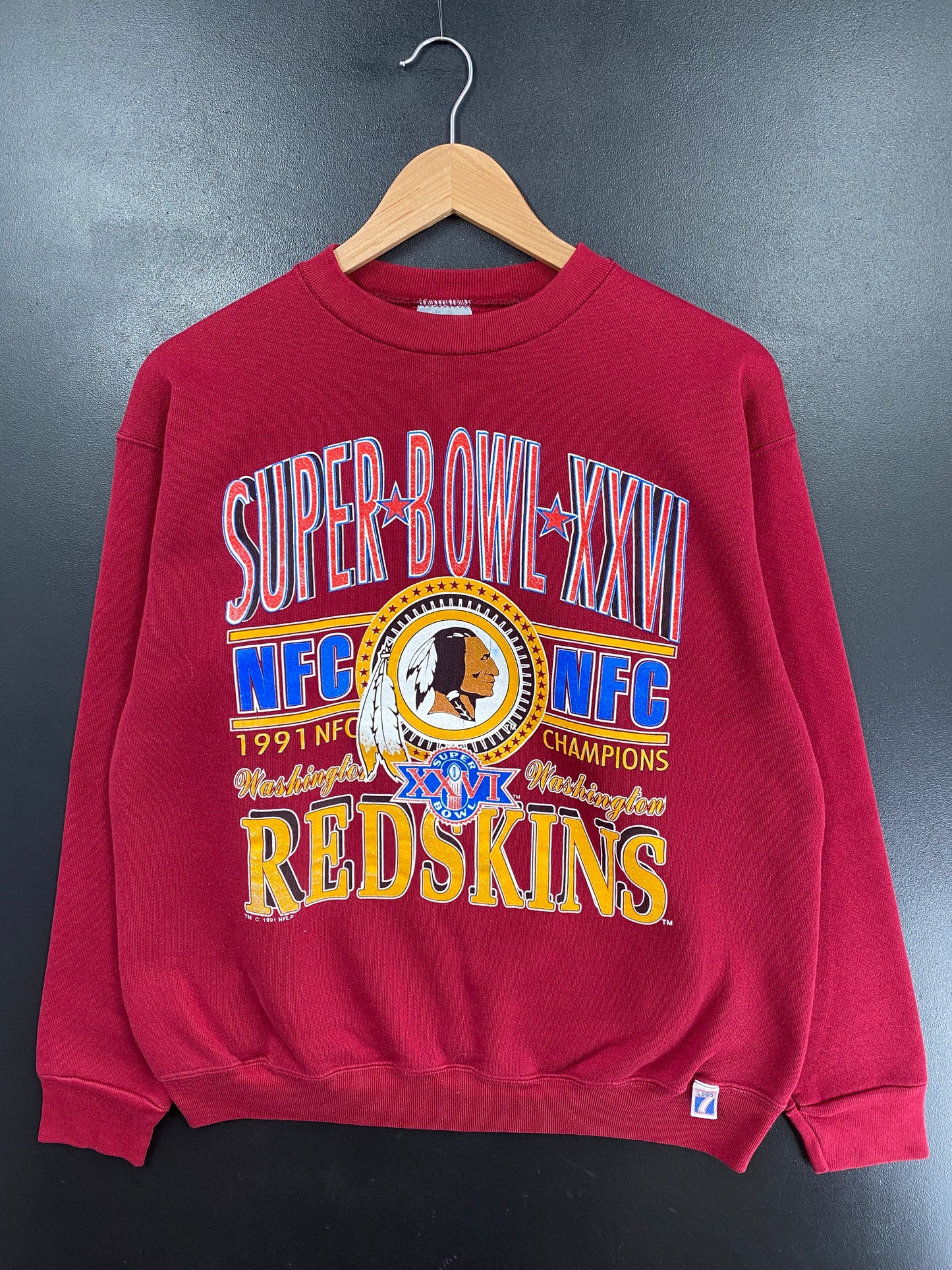 1991 WASHINGTON REDSKINS Made in USA Size L Vintage NFL Sweat-Shirt / G6099S