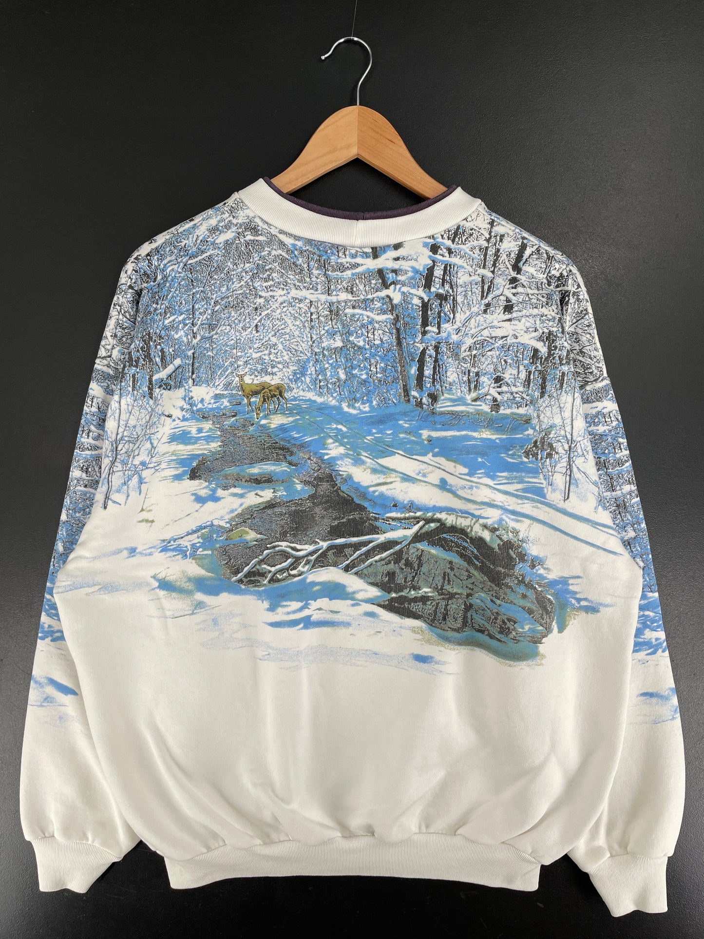 90’s SNOW FOREST Size Approx. XL Animal Sweat-Shirt / G5637S