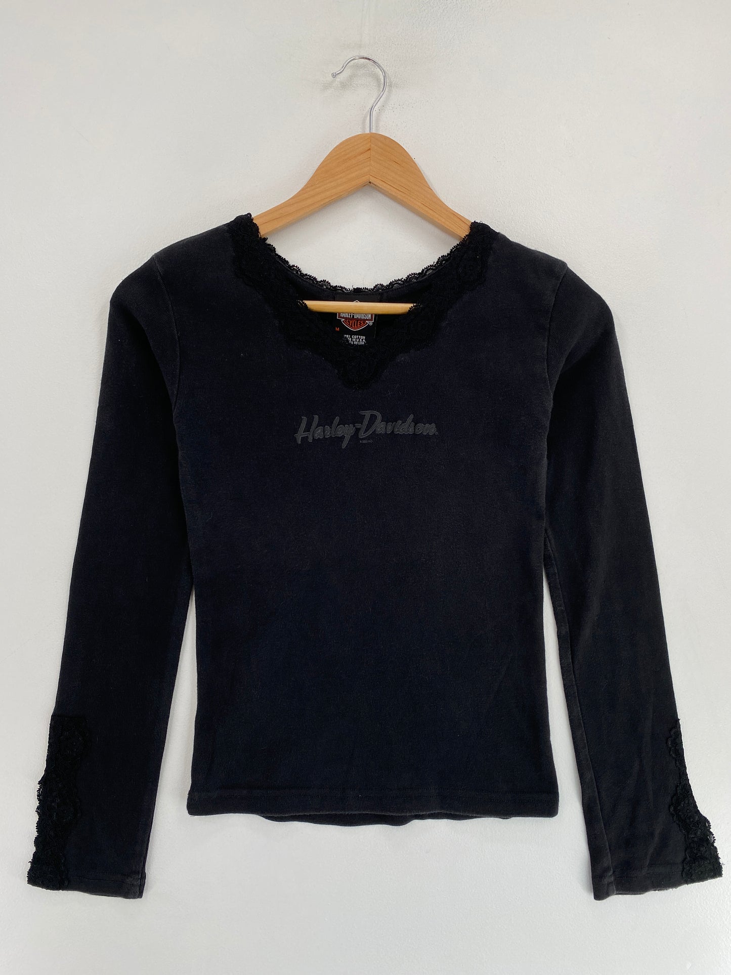 .90’s HARLEY DAVIDSON Made in USA Size Ladies XL Vintage Long Sleeve T-Shirt / G3123T